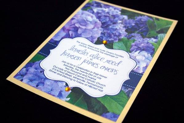 Catholic Wedding Invitation Hydrangea Vellum Jackets