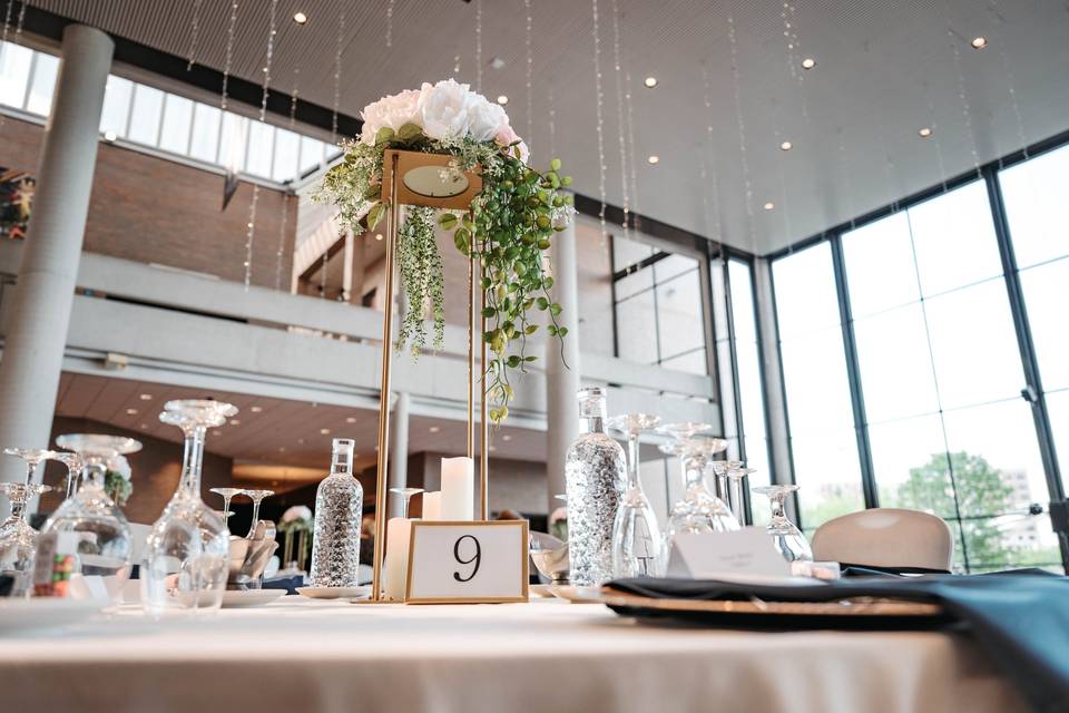 Large golden centerpieces