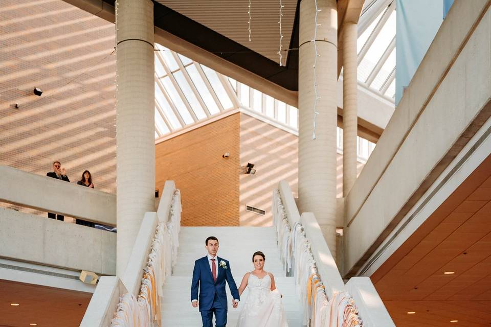Garland hung staircase