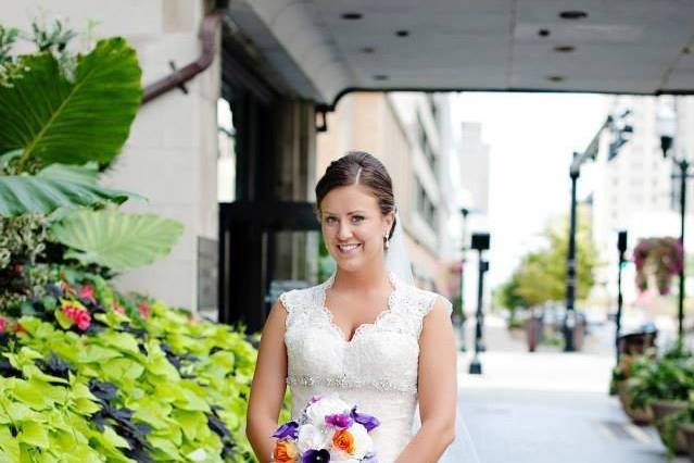 Beaming bride