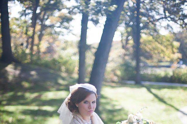 Bride and her bouquet