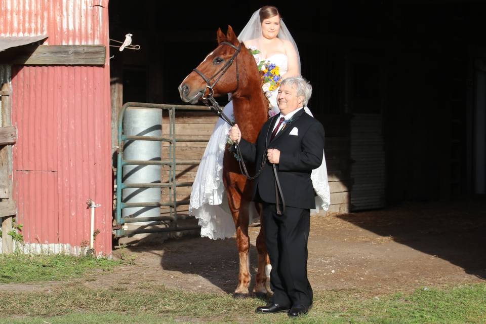 Arriving on horseback