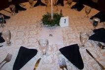 Table setup with candle centerpiece