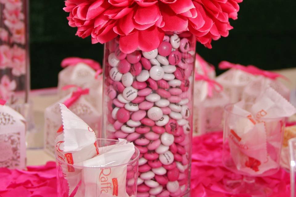 Pink centerpiece