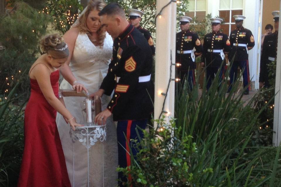 Sand ceremony at the wedding