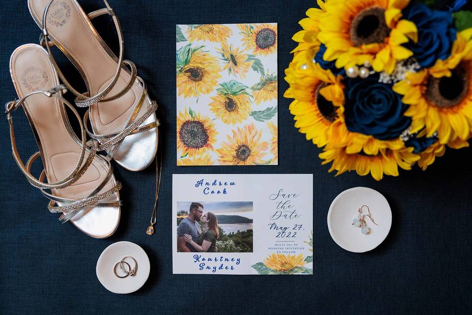 Bride's details with Sunflower