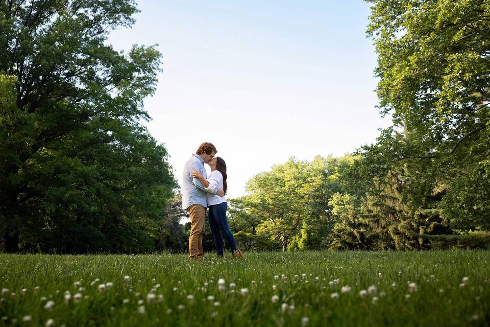 Landscape of couple in Park