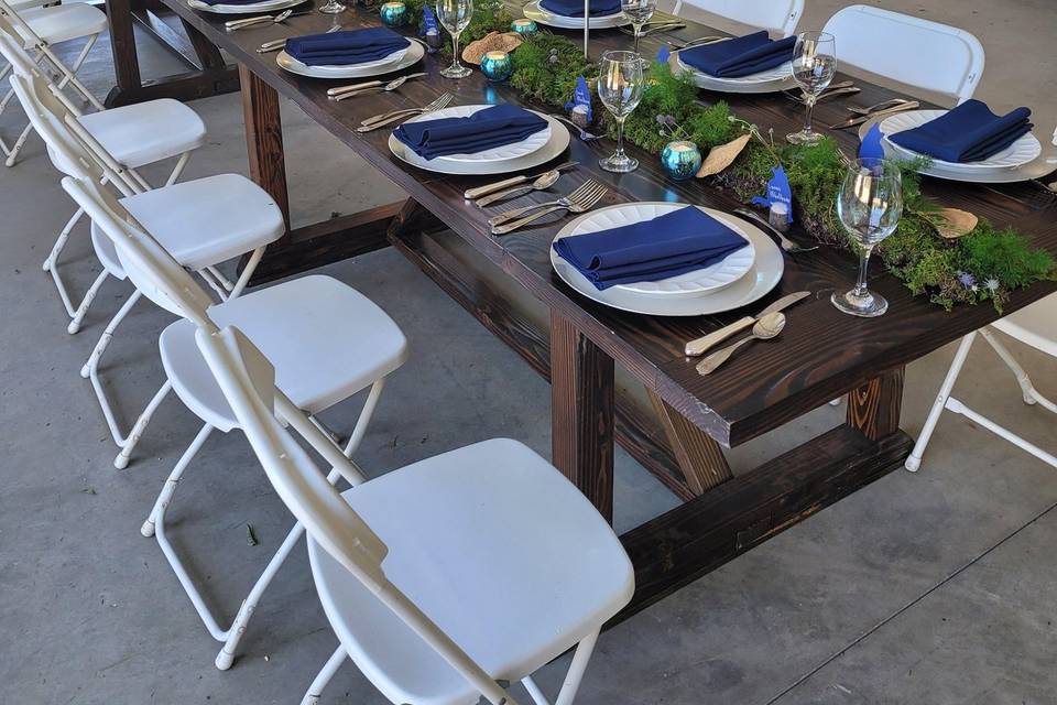 Reception with farm tables