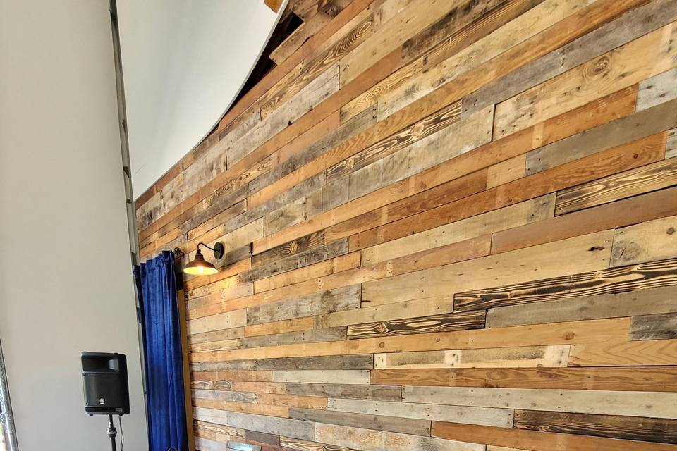 Accent wall in barn