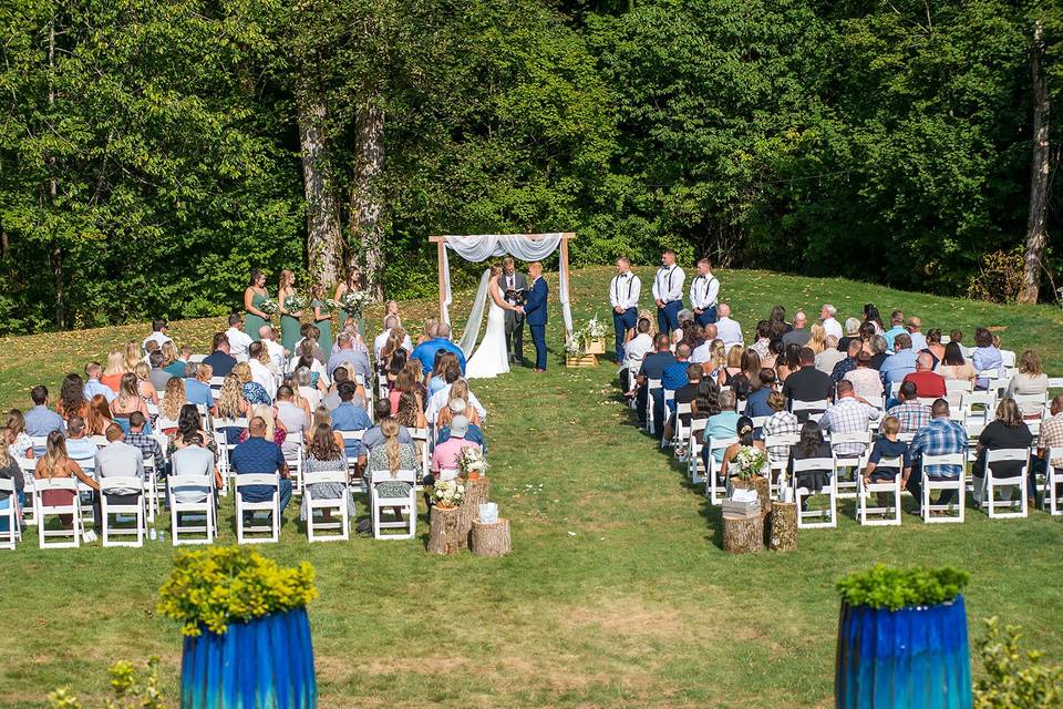 Ceremony space on lower lawn.