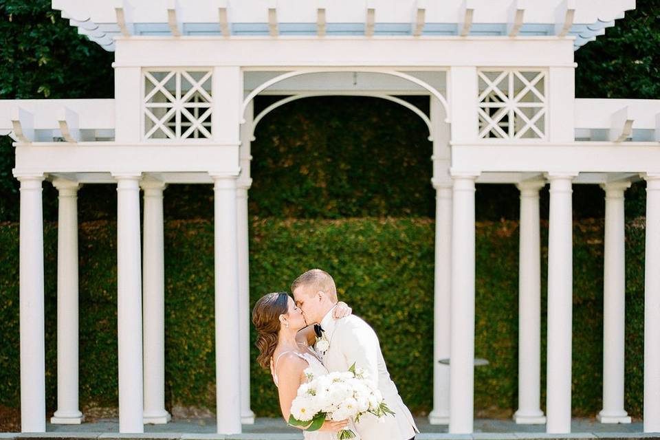 Newlyweds kiss