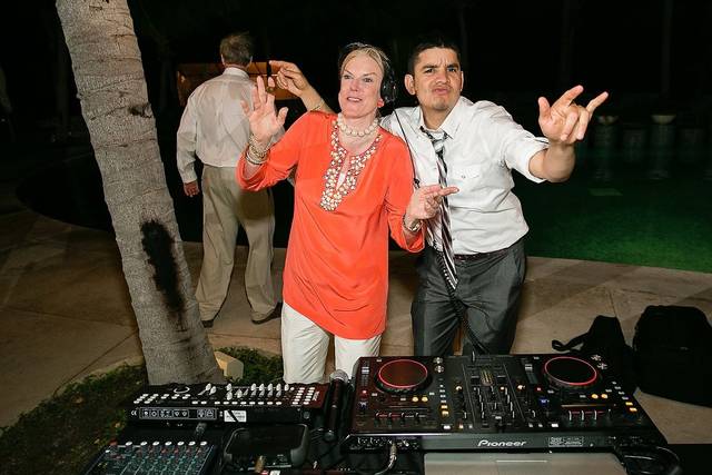 Behind the decks