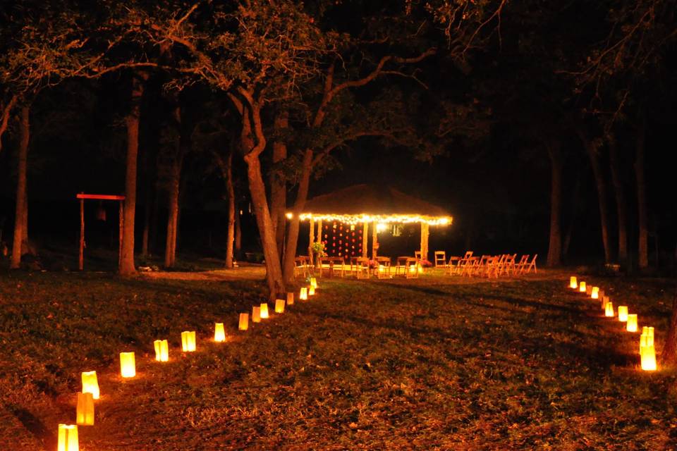 Palapa at night