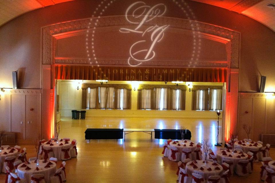 After wedding lighting at Masonic Temple Sacramento.