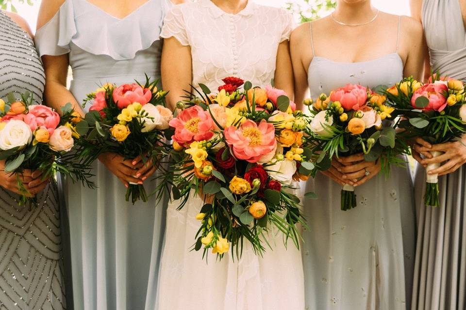 Bride and maid bouquets