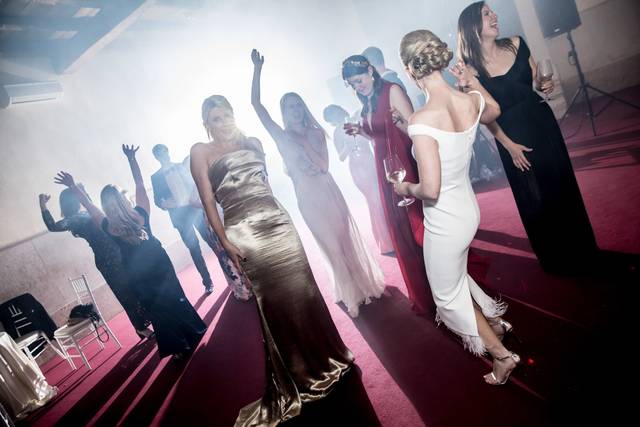 On the dance floor