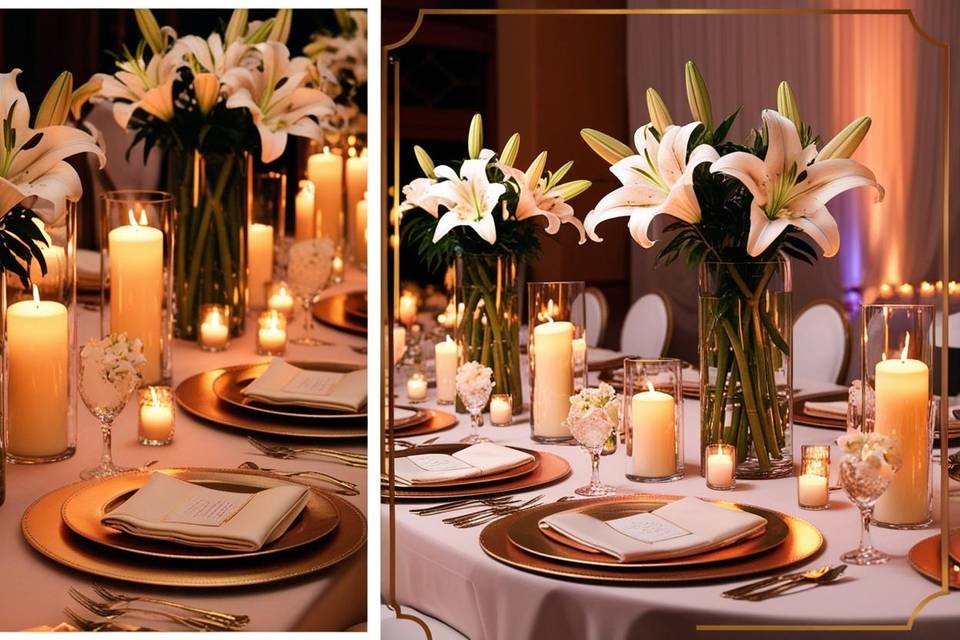 Lillies in vases