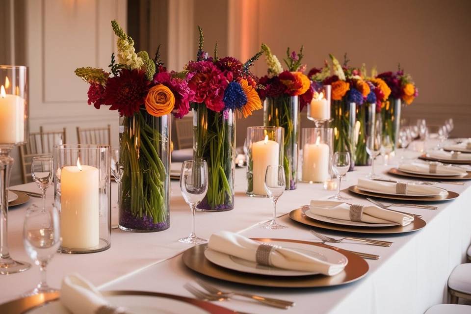 Flowers with vases