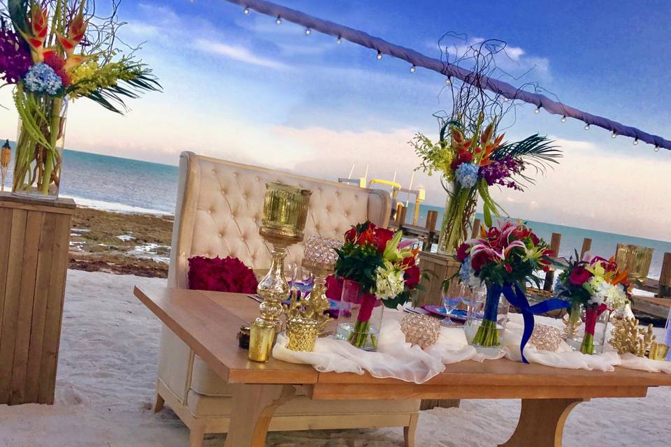 Private wedding on beach