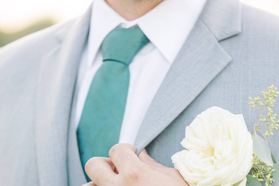 Groom getting ready