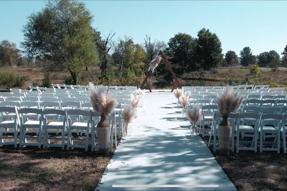 Ceremony Aisle shot with drone