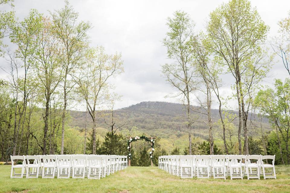 Outdoor wedding setup