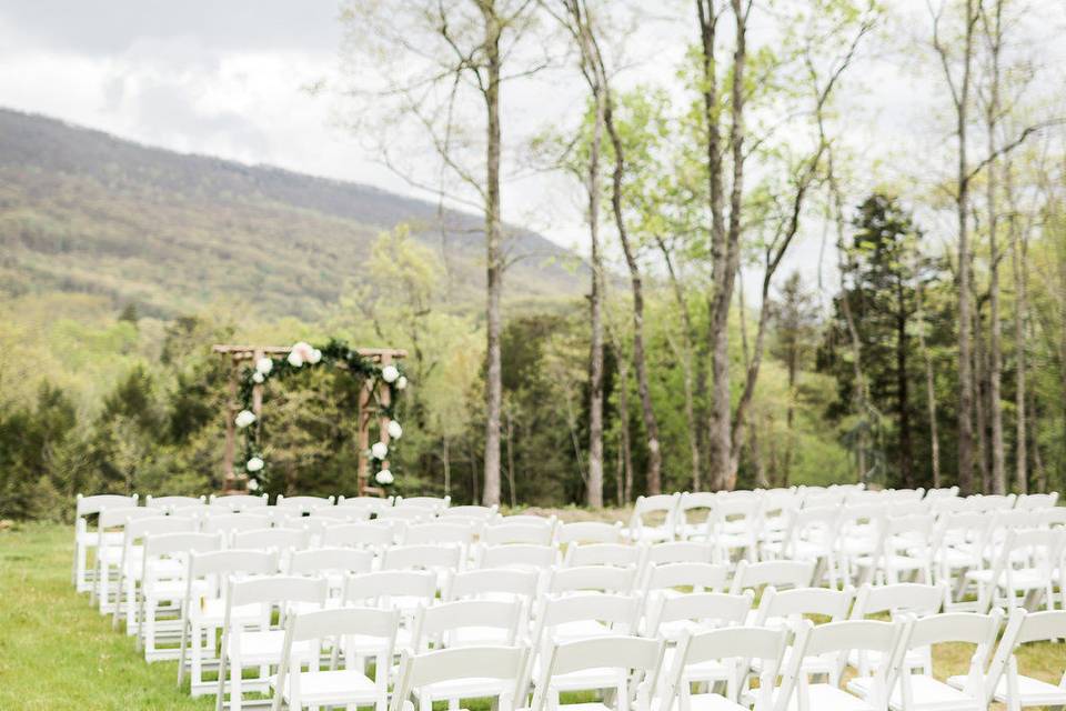 Outdoor wedding setup