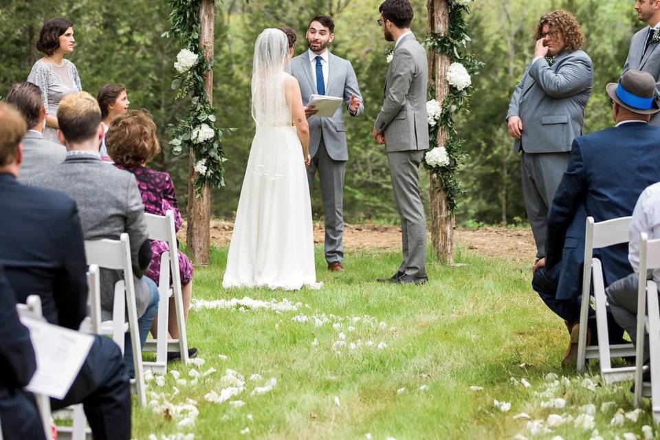 Outdoor wedding ceremony