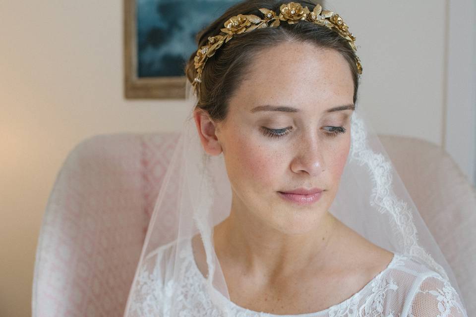 A bride before her Martha's Vineyard wedding