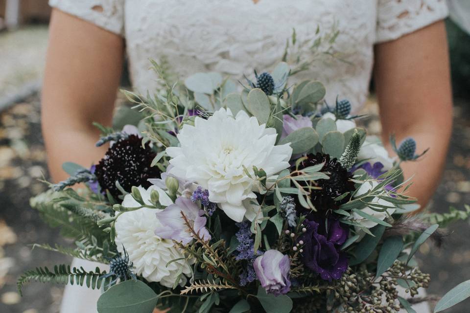 Bride holding her bouquet