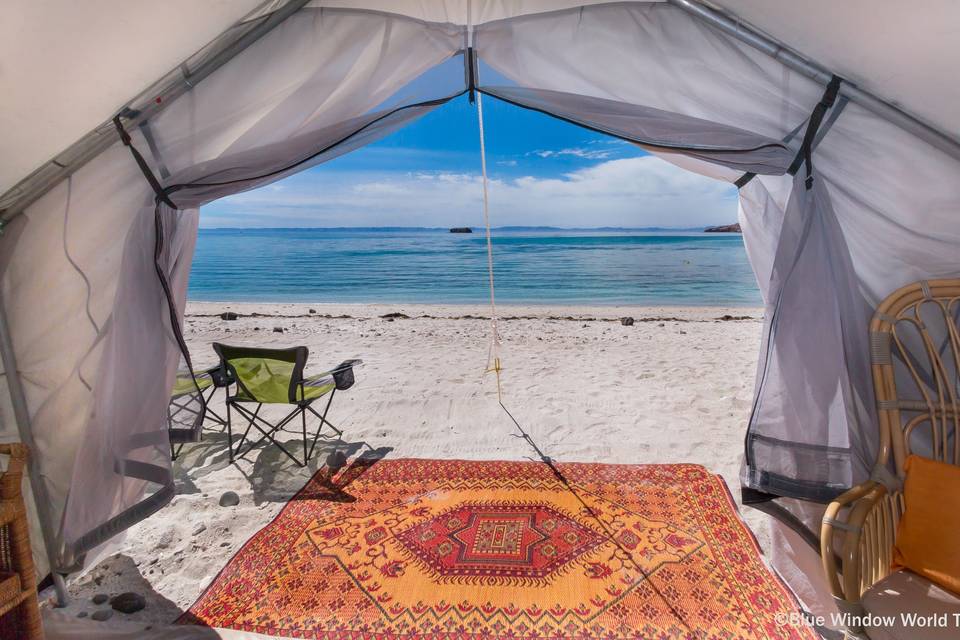 Glamping on a deserted island