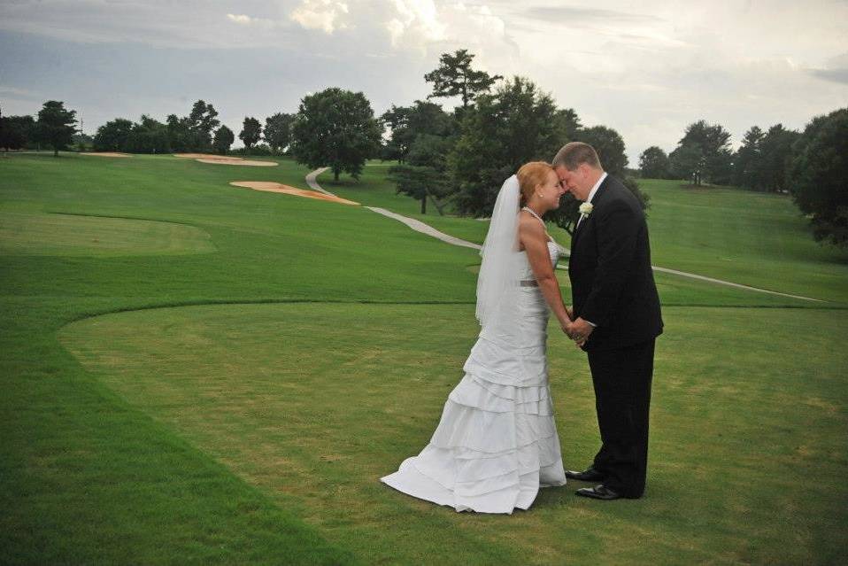 Wedding Picture on Golf Course
