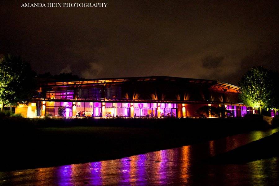 Audubon Hall with Uplighting (from the outside)