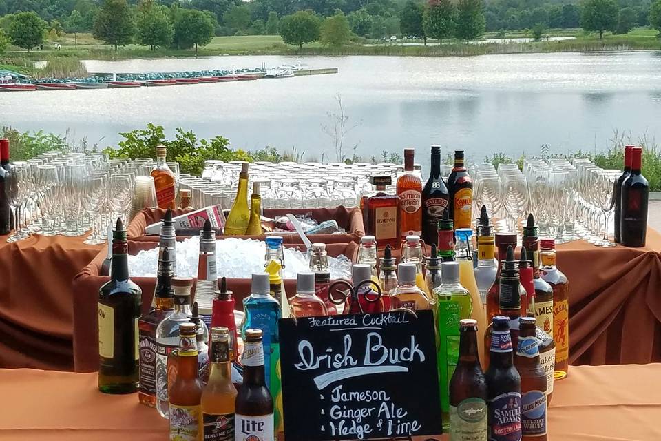 The guests view while ordering a drink on the veranda