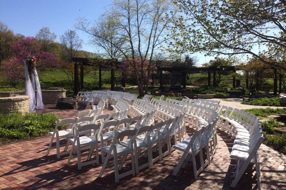 View of the Native Garden set up for a larger wedding