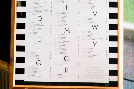 Seating chart instead of escort cards