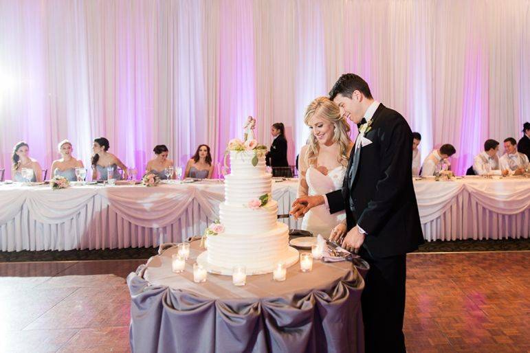 Table setup with centerpiece