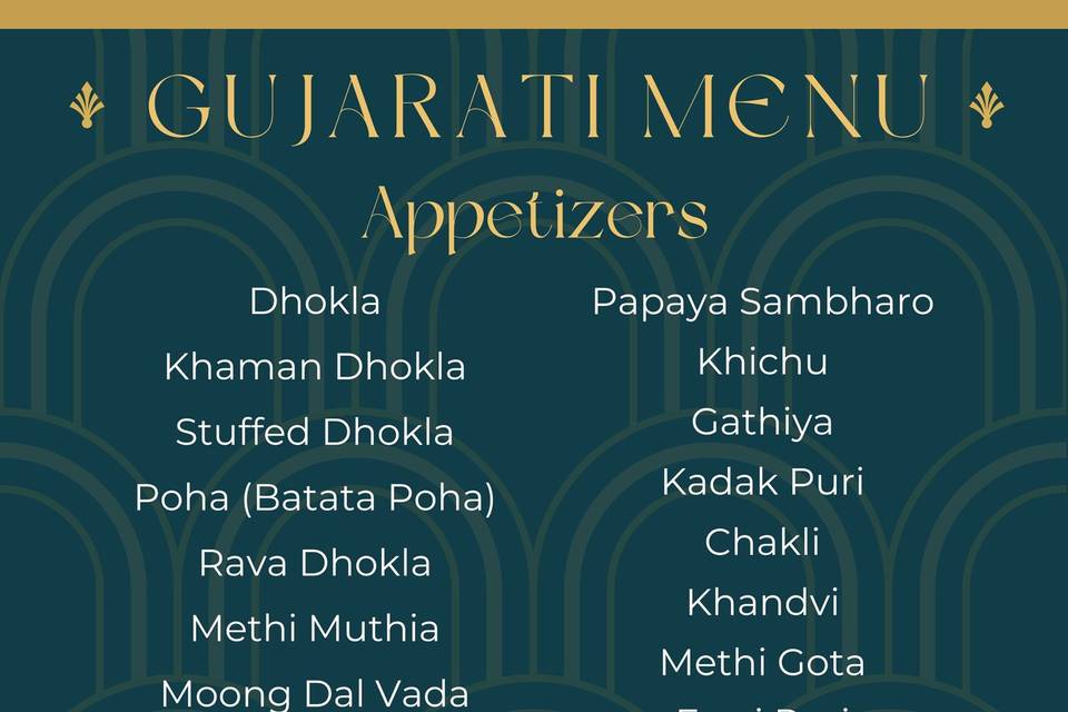 GUJARATI MENU