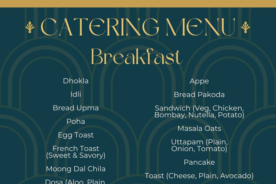 BREAKFAST MENU