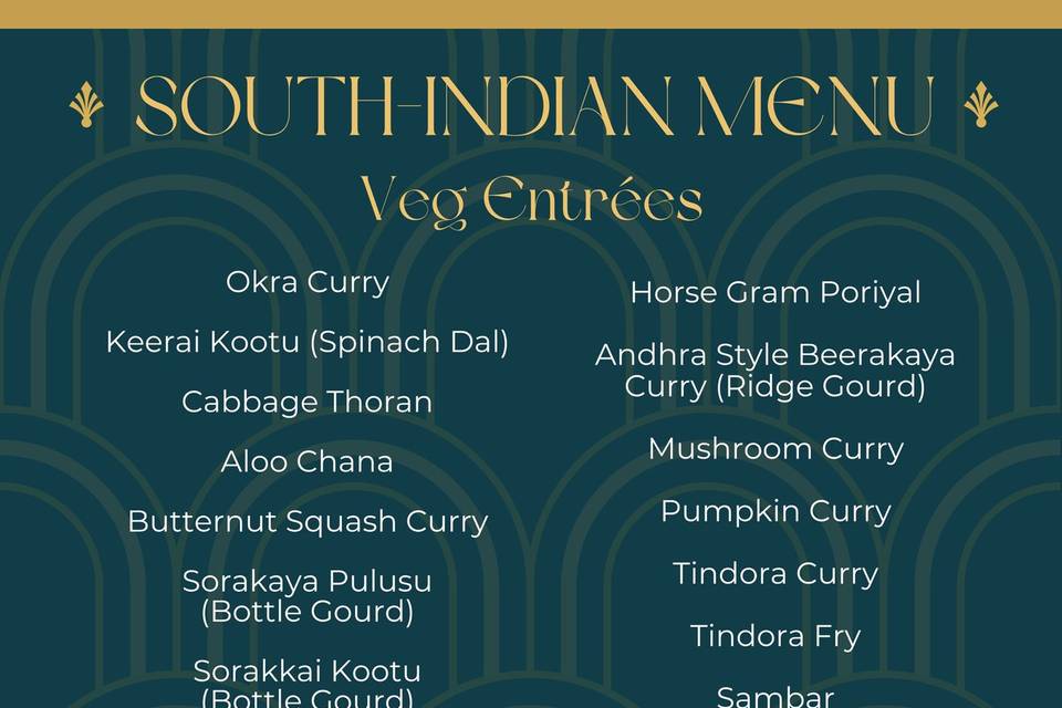 SOUTH INDIAN MENU