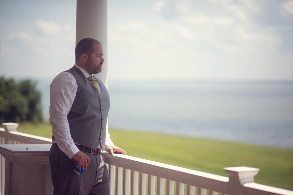 Groom enjoying the view