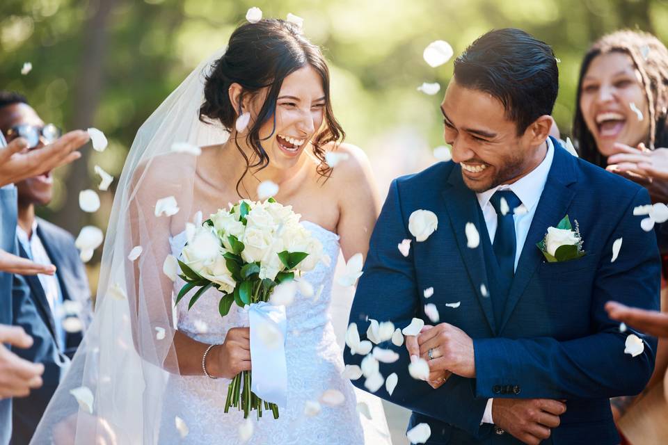 Joyful Bride & Groom