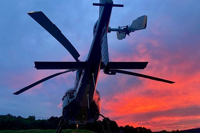 AStar helicopter at sunset