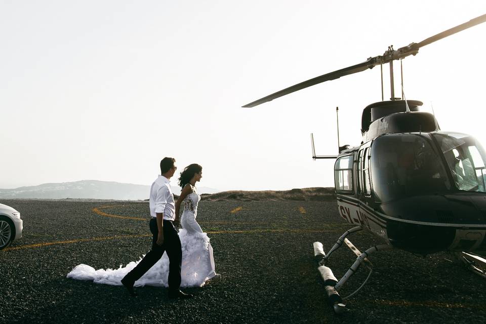 Helicopter wedding
