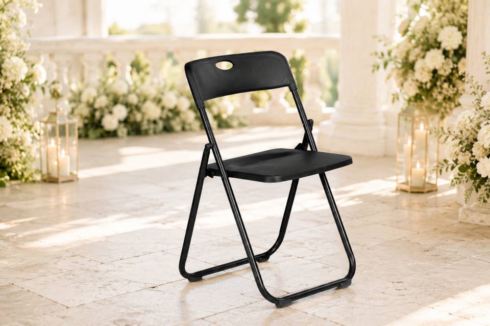 Black folding chair