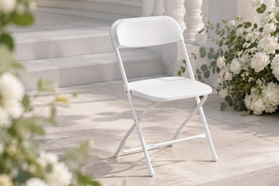 White folding chair