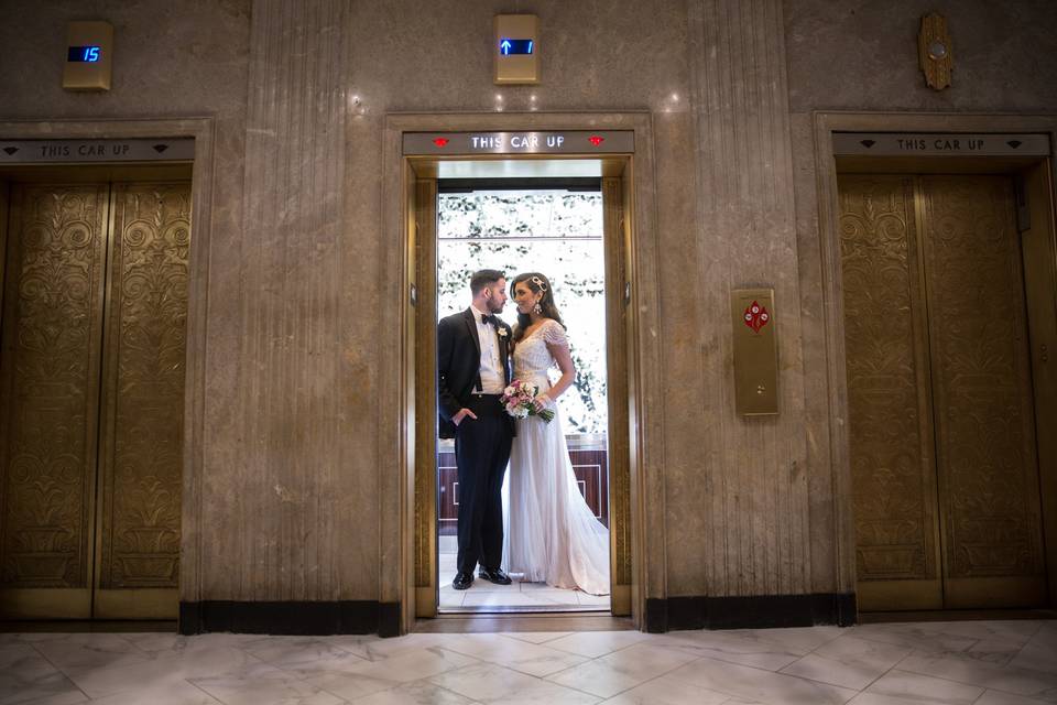 In the elevator