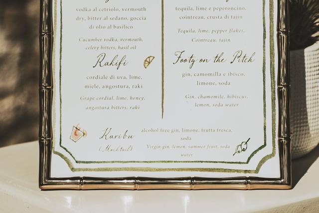 Cockail menu