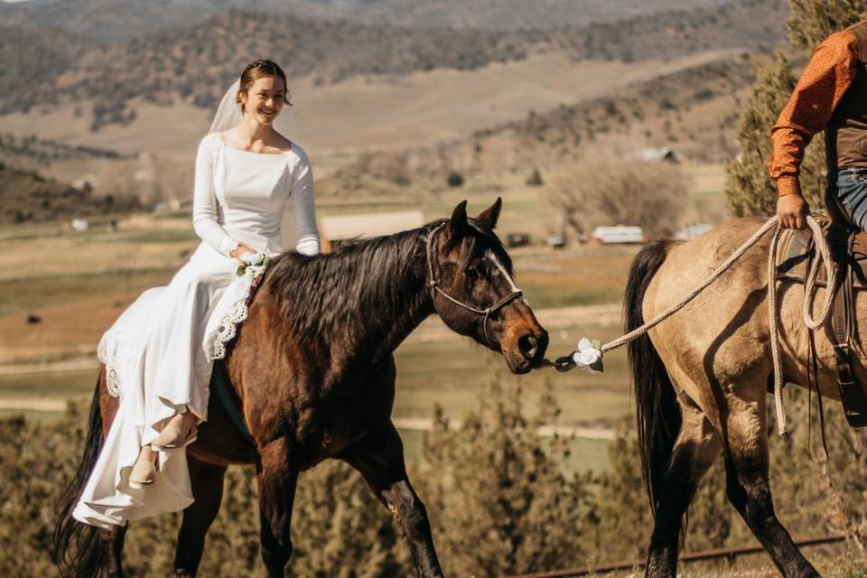 Bride on a horse