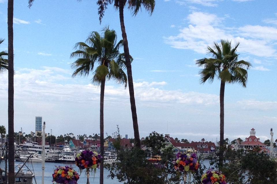 Outdoor wedding with a view